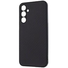 Чехол накладка для SAMSUNG Galaxy A25, защита камеры, силикон, карбон, цвет черный