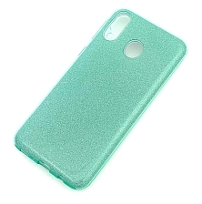 Чехол накладка Shine для SAMSUNG Galaxy M20 (SM-M205), силикон, блестки, цвет зеленый.