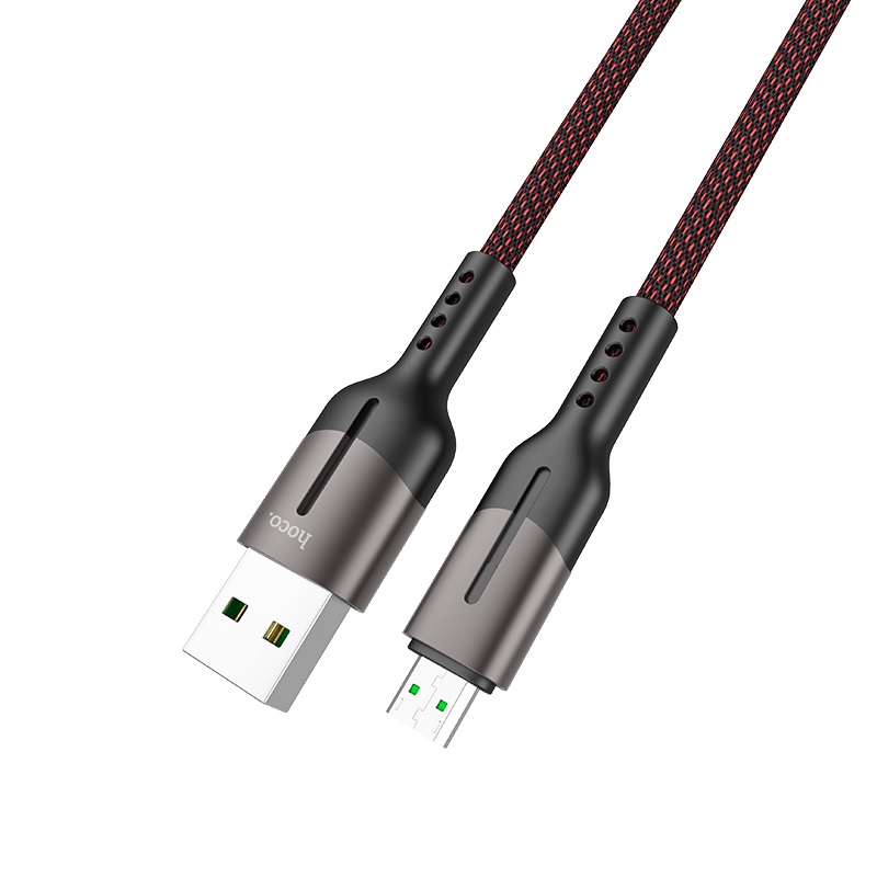 Кабель HOCO U68 Gusto Micro USB, 4А, длина 1.2 метра, нейлоновая оплетка, цвет черный