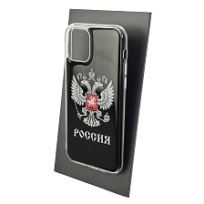Чехол накладка для APPLE iPhone 11 Pro, силикон, глянцевый, рисунок Герб Россия