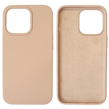 Чехол накладка Silicon Case для APPLE iPhone 13 Pro (6.1), силикон, бархат, цвет розовый песок
