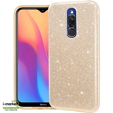 Чехол накладка Shine для XIAOMI Redmi 8, силикон, блестки, цвет золотистый