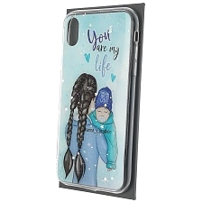 Чехол накладка Vinil для APPLE iPhone XR, силикон, блестки, глянцевый, рисунок You are my life