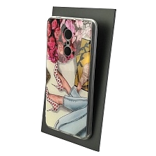 Чехол накладка для XIAOMI Redmi 5, силикон, блестки, глянцевый, рисунок Туфли розы