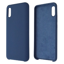 Чехол накладка Silicon Cover для XIAOMI Redmi 9A, силикон, бархат, цвет темно синий