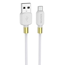 Кабель BOROFONE BX59 Defender Micro USB, 2.4A, длина 1 метр, силикон, цвет белый