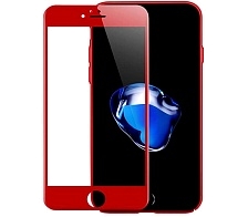 Защитное стекло Full glass 4D для Apple iPhone 7/8 /4.7"/техпак/ красный.