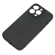 Чехол накладка для APPLE iPhone 13 Pro, силикон, бархат, цвет черный