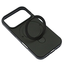 Чехол накладка Revole Mix для APPLE iPhone 17 Pro, силикон, бархат, кольцо держатель, цвет черный