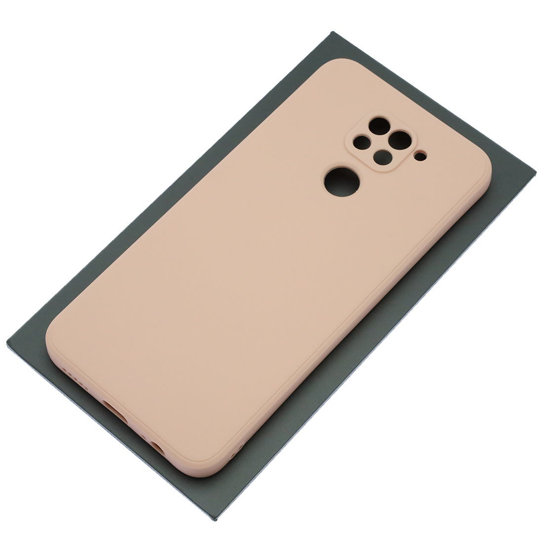 Чехол накладка для XIAOMI Redmi Note 9, защита камеры, силикон, бархат, цвет розовый песок