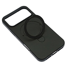 Чехол накладка Revole Mix для APPLE iPhone 17 Pro Max, силикон, бархат, кольцо держатель, цвет черный