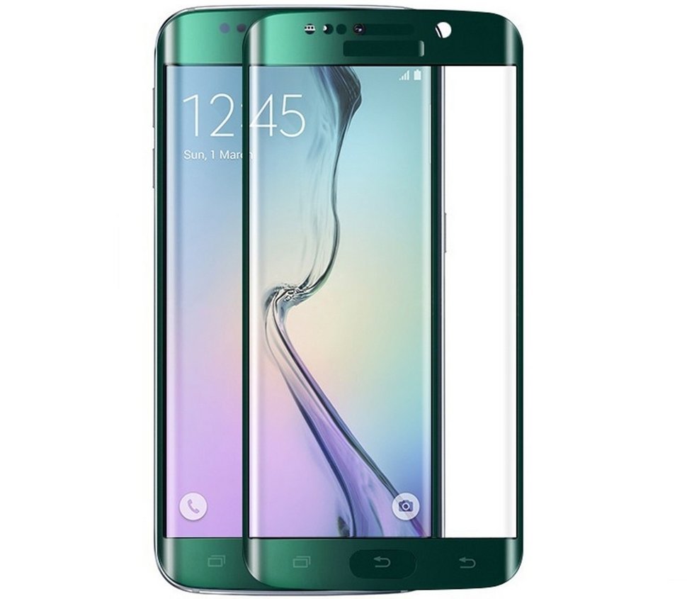Защитное стекло 4D для SAMSUNG Galaxy S6 EDGE SM-G925 цвет EDGE GREEN толщина 0,33mm MBL.