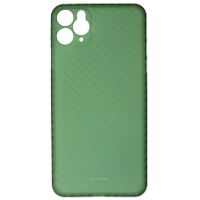 Чехол накладка K-DOO для APPLE iPhone 11 Pro Max (6.5), силикон, карбон, цвет темно зеленый