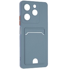 Чехол накладка BUTTON для TECNO Spark 10 Pro, силикон, отдел для карт, цвет космический серый