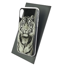 Чехол накладка для APPLE iPhone X, iPhone XS, силикон, глянцевый, рисунок Тигр