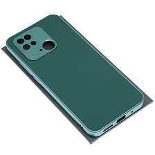 Чехол накладка для XIAOMI Redmi 10C, POCO C40, защита камеры, силикон, пластик, цвет темно зеленый