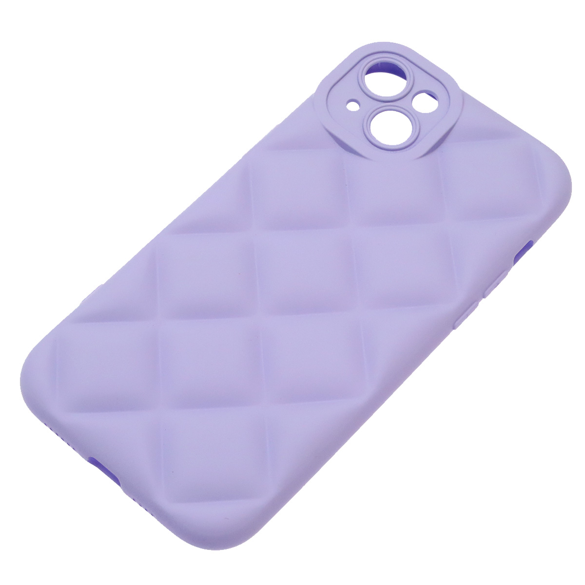 Чехол накладка для APPLE iPhone 14 Plus (6.7"), силикон, 3D ромб, цвет сиреневый Чехол накладка для APPLE iPhone 14 Plus (6.7"), силикон, 3D ромб, цвет сиреневый