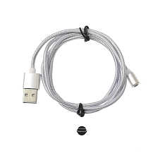 Магнитный зарядный кабель FLOVEME USB Type C, 2A, длина 1 метр, цвет серебристый