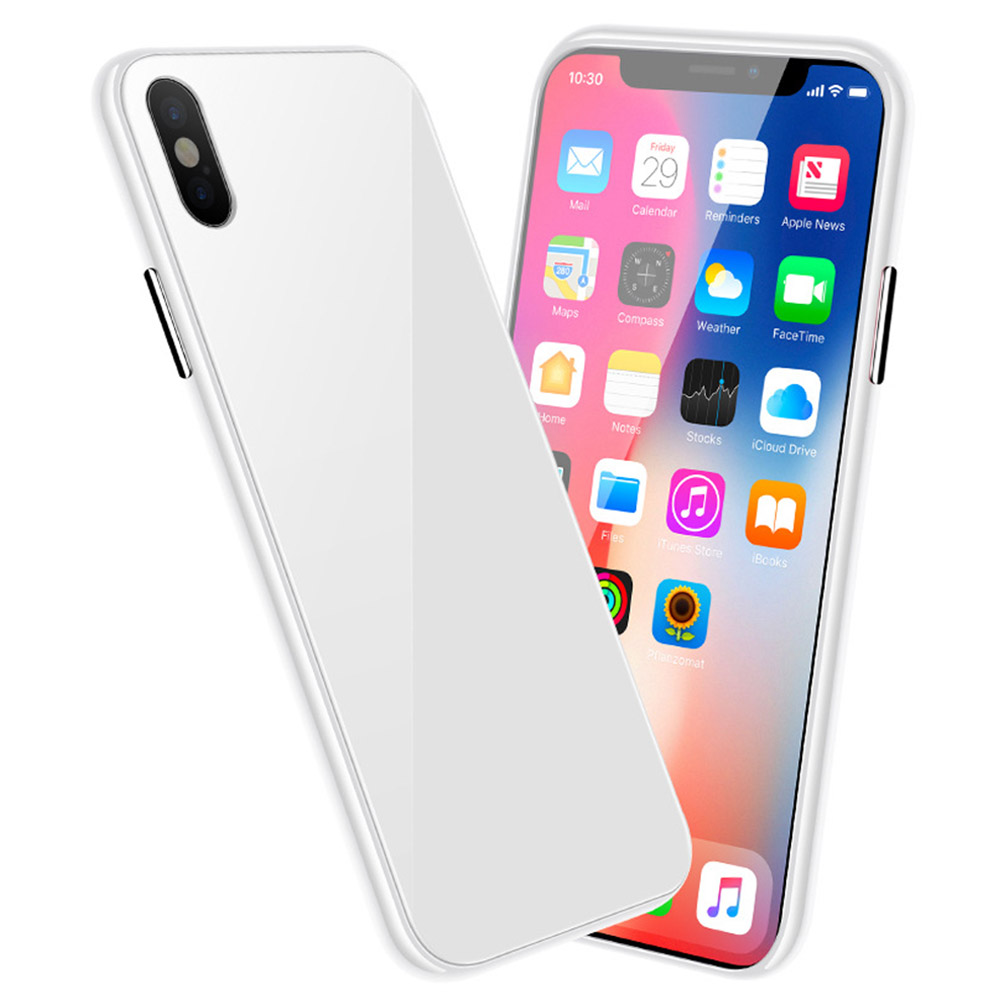 Чехол магнитный для APPLE iPhone X, XS, металл, стекло, цвет белый.