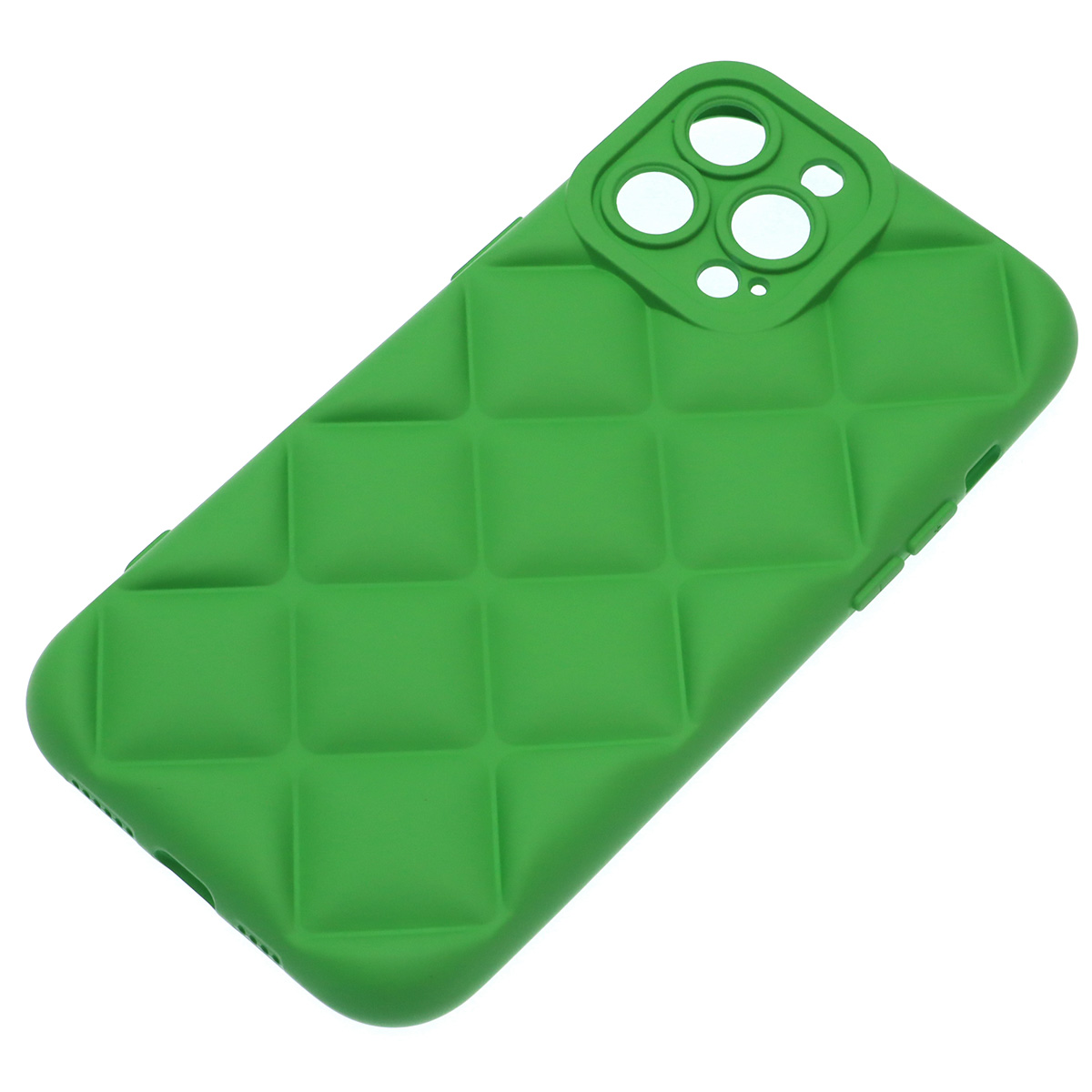 Чехол накладка для APPLE iPhone 13 Pro Max (6.7"), силикон, 3D ромб, цвет зеленый