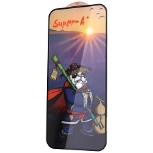 Защитное стекло Super-A+ для APPLE iPhone 15 Pro Max, цвет окантовки черный