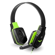 Гарнитура (наушники с микрофоном) проводная полноразмерная, Defender Warhead G-320, цвет черно зеленый (распродажа -50%)