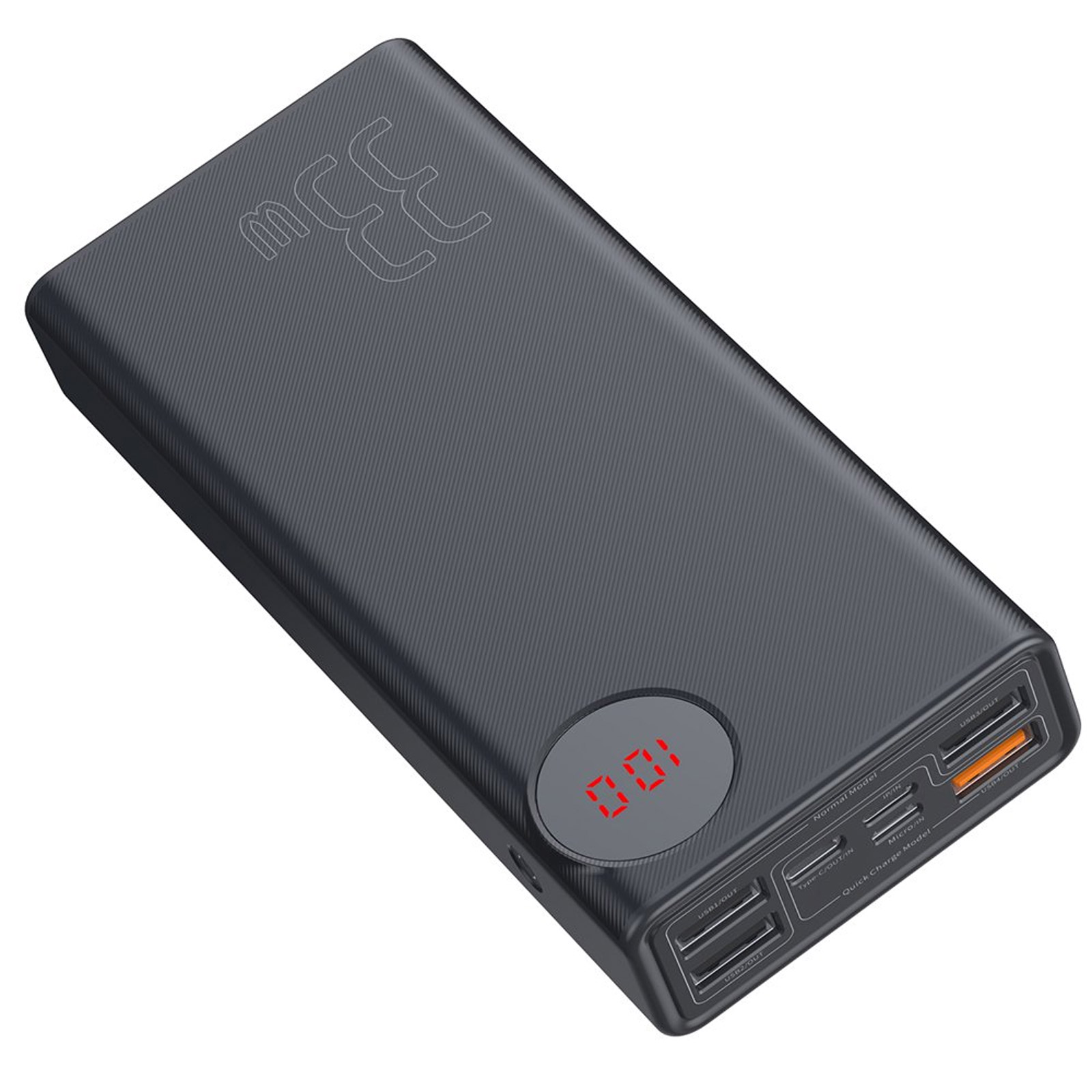 Внешний аккумулятор, Power Bank BASEUS Mulinght, 30000 mAh, цвет черный Внешний аккумулятор, Power Bank BASEUS Mulinght, 30000 mAh, цвет черный
