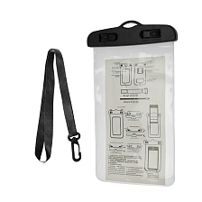 Чехол водонепроницаемый прозрачный, с нашейной лентой, цвет черный