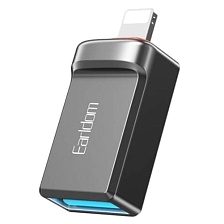 OTG переходник, адаптер EARLDOM ET-OT86L с Lightning 8 pin на USB 3.0, цвет черный