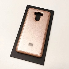 Чехол накладка для XIAOMI Redmi 4, силикон, текстура кожи, цвет розовый