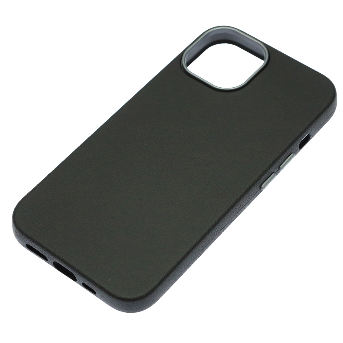 Чехол накладка VICTORIA для APPLE iPhone 13, iPhone 14, силикон, пластик, текстура кожи, бархат, цвет черный