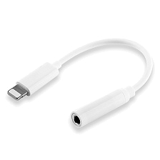 Аудио кабель, переходник L02 для APPLE Lightning 8 pin на аудио вход 3.5 mm jack, цвет белый