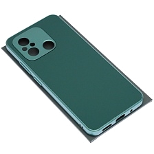 Чехол накладка для XIAOMI Redmi 12С, POCO C55, защита камеры, силикон, пластик, цвет темно зеленый