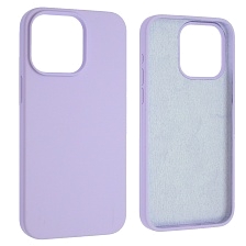 Чехол накладка Silicon Case для APPLE iPhone 15 Pro Max (6.7"), силикон, бархат, цвет сиреневый