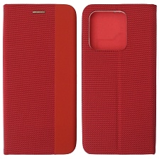 Чехол книжка MESH для XIAOMI Redmi 9C, Redmi 10A, текстиль, силикон, бархат, визитница, цвет красный