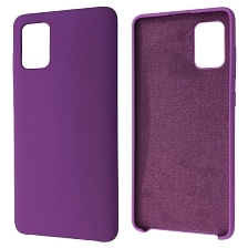 Чехол накладка Silicon Cover для SAMSUNG Galaxy A71 (SM-A715), силикон, бархат, цвет фиолетовый.