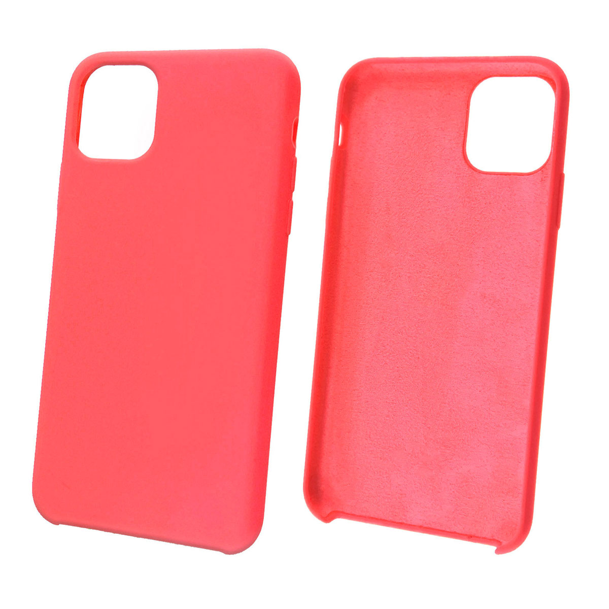 Чехол накладка Silicon Case для APPLE iPhone 11 Pro MAX 2019, силикон, бархат, цвет коралловый