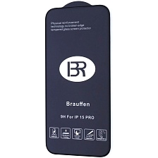 Защитное стекло 5D BRAUFFEN для APPLE iPhone 15 Pro (6.1"), цвет окантовки черный