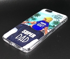 Чехол накладка для APPLE iPhone 6, 6S, силикон, рисунок Super BABY DAD.