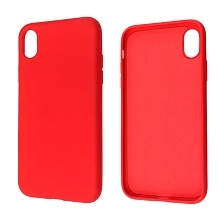 Чехол накладка NANO для APPLE iPhone XR, силикон, бархат, цвет красный