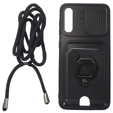 Чехол накладка MULTI FUNCTION 4 в 1 для SAMSUNG Galaxy A50 (SM-A505), A30s (SM-A307), A50s (SM-A507), цвет черный