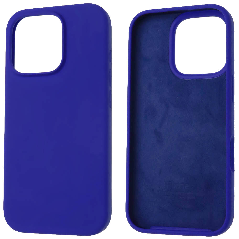 Чехол накладка Silicon Case для APPLE iPhone 16 Pro (6.3"), силикон, бархат, цвет космический синий