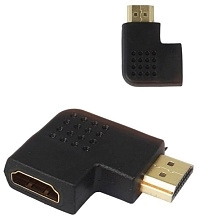 Угловой переходник H64 HDMI M - HDMI F, цвет черный