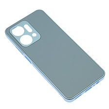 Чехол накладка для Honor X7a, Honor X7a Plus, защита камеры, силикон, пластик, цвет серо голубой Чехол накладка для Honor X7a, Honor X7a Plus, защита камеры, силикон, пластик, цвет серо голубой