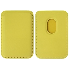 Чехол картхолдер Leather Wallet MagSafe на смартфон APPLE для банковских карт, экокожа, цвет желтый