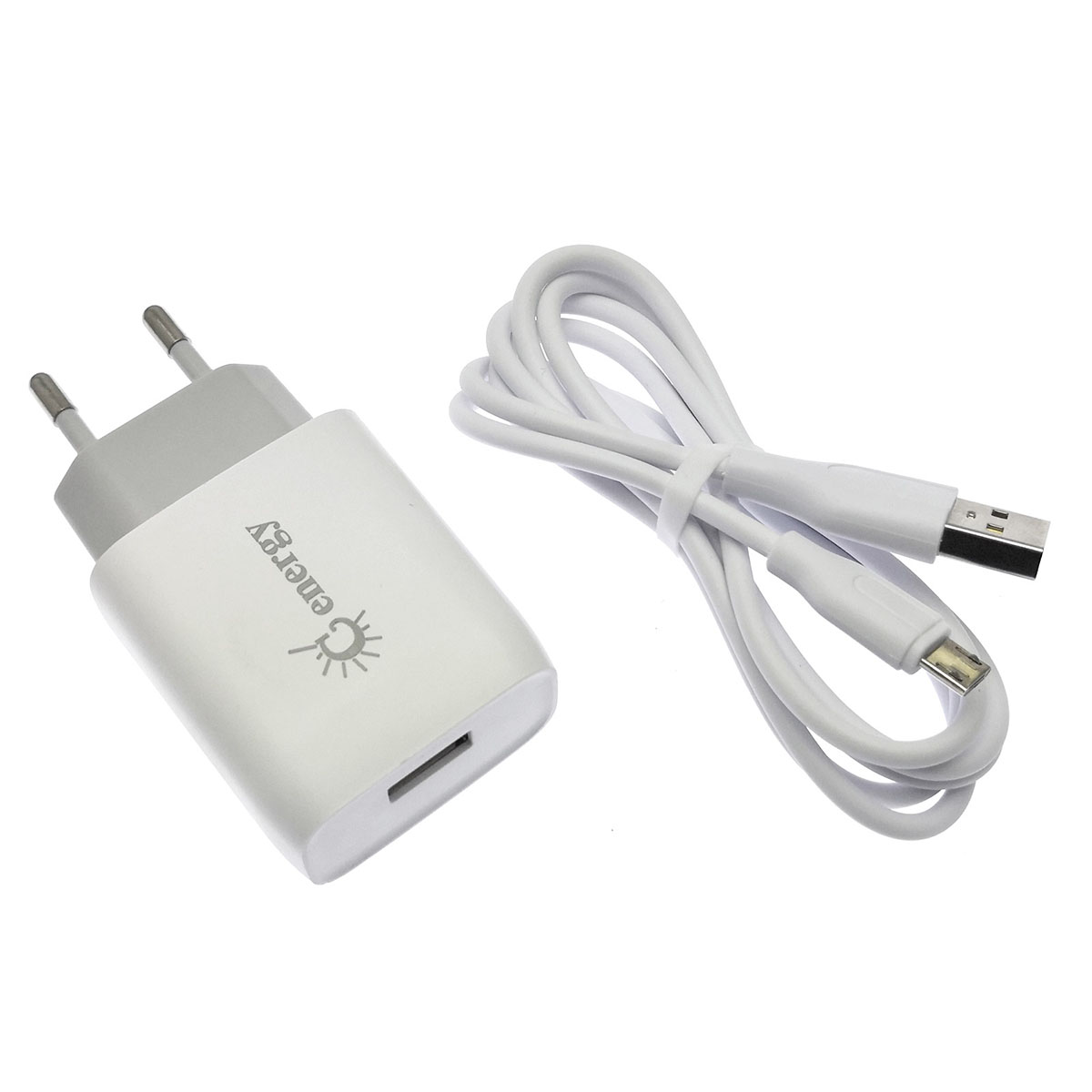 СЗУ (сетевое зарядное устройство) с кабелем Micro USB, GENERGY eh-16, 5V-2A, длина 1 метр, цвет белый