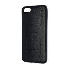 Чехол накладка R3 для HUAWEI Honor 7A, Y5 2018, Y5 Prime, Y5 Lite, силикон, под кожу, цвет черный.