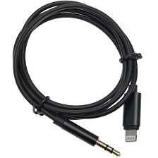 Аудио кабель, переходник Lightning 8 pin на AUX Jack 3.5 mm, длина 1.2 метра, цвет черный
