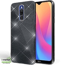 Чехол накладка Shine для XIAOMI Redmi 8, силикон, блестки, цвет черный