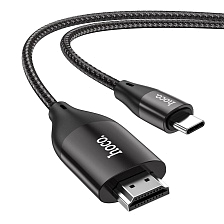 Адаптер, переходник HOCO UA16 USB Type C (папа) на HDMI (папа), длина 2 метра, цвет темно серый